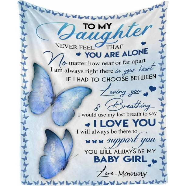 LHSHID Personalized Name Blanket Love Letter to My Daughter from Mom & Dad I Will Always Be There to Support You Soft Warm Bed Blanket Gift