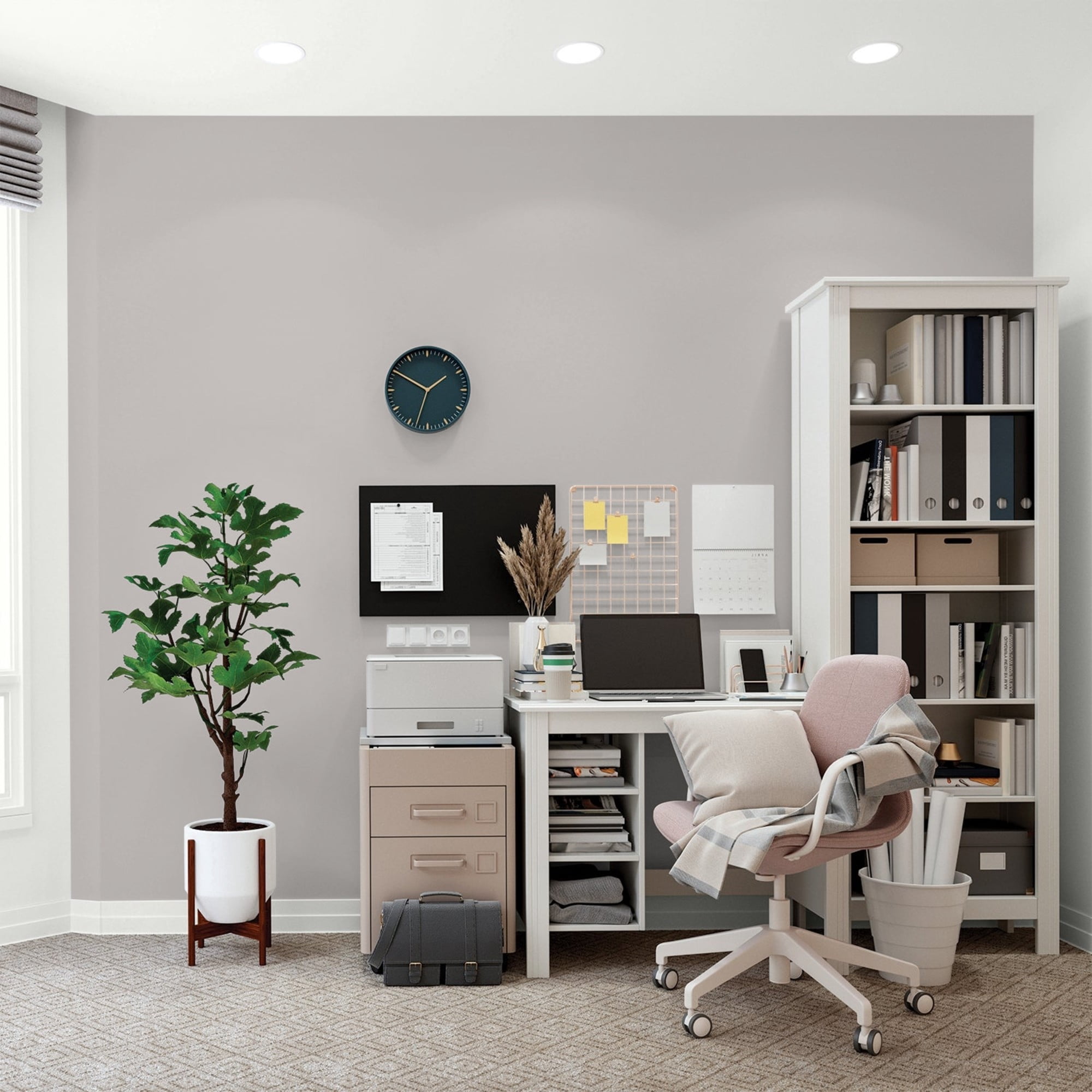 Glidden Fundamentals Gray Shadows / Grey, Flat Interior Paint, 5 Gallon