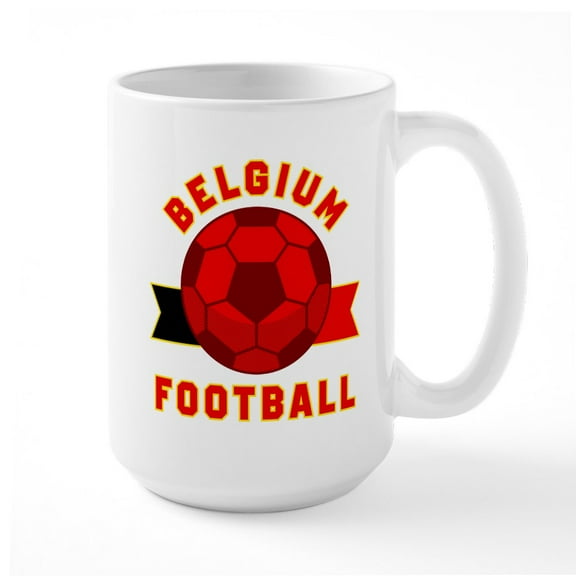 CafePress - Belgium Football Mugs - 15 oz Ceramic Large White Novelty Mug