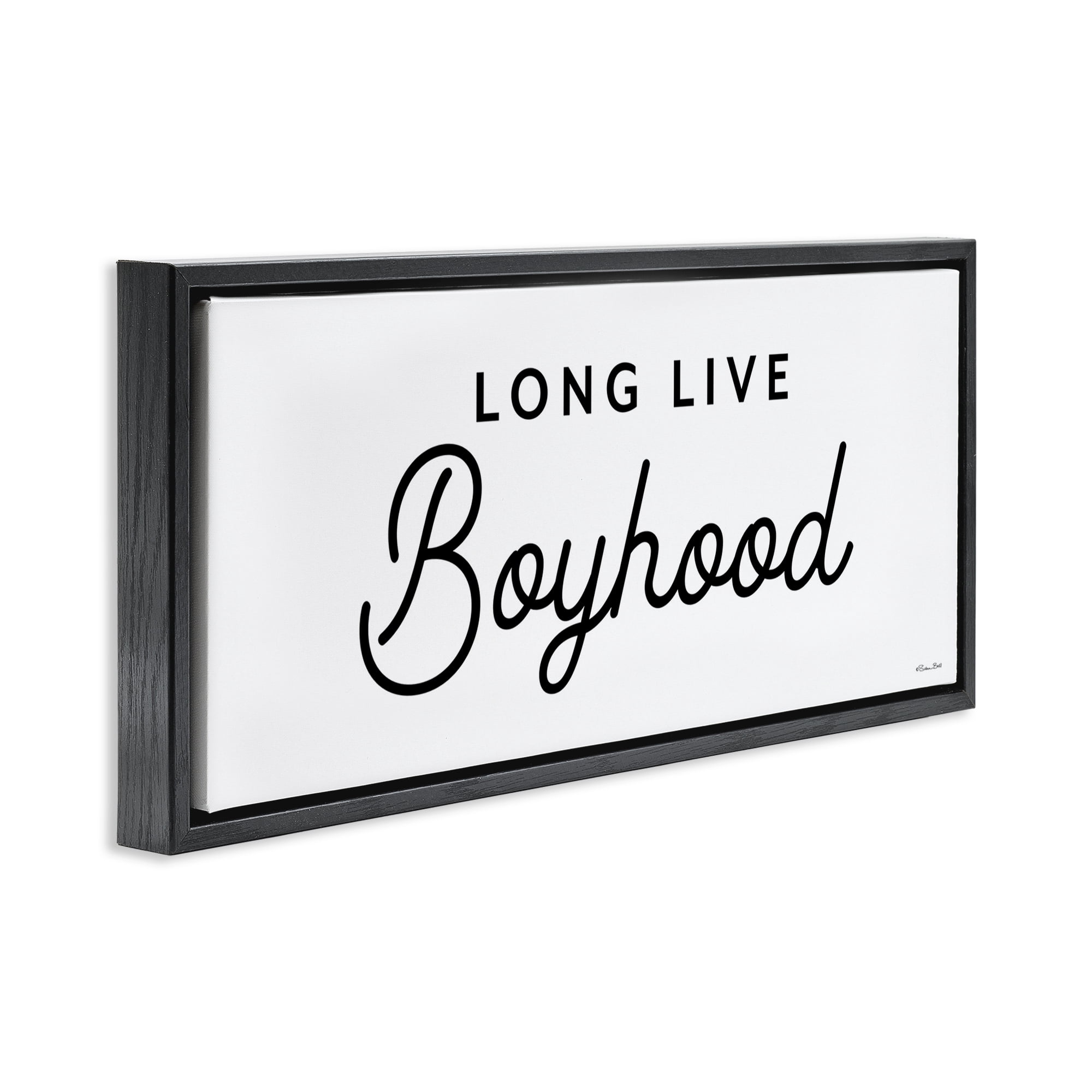 Stupell Industries Long Live Boyhood Typography Painting Black Floater Framed Art Print Wall Art, 25 x 11