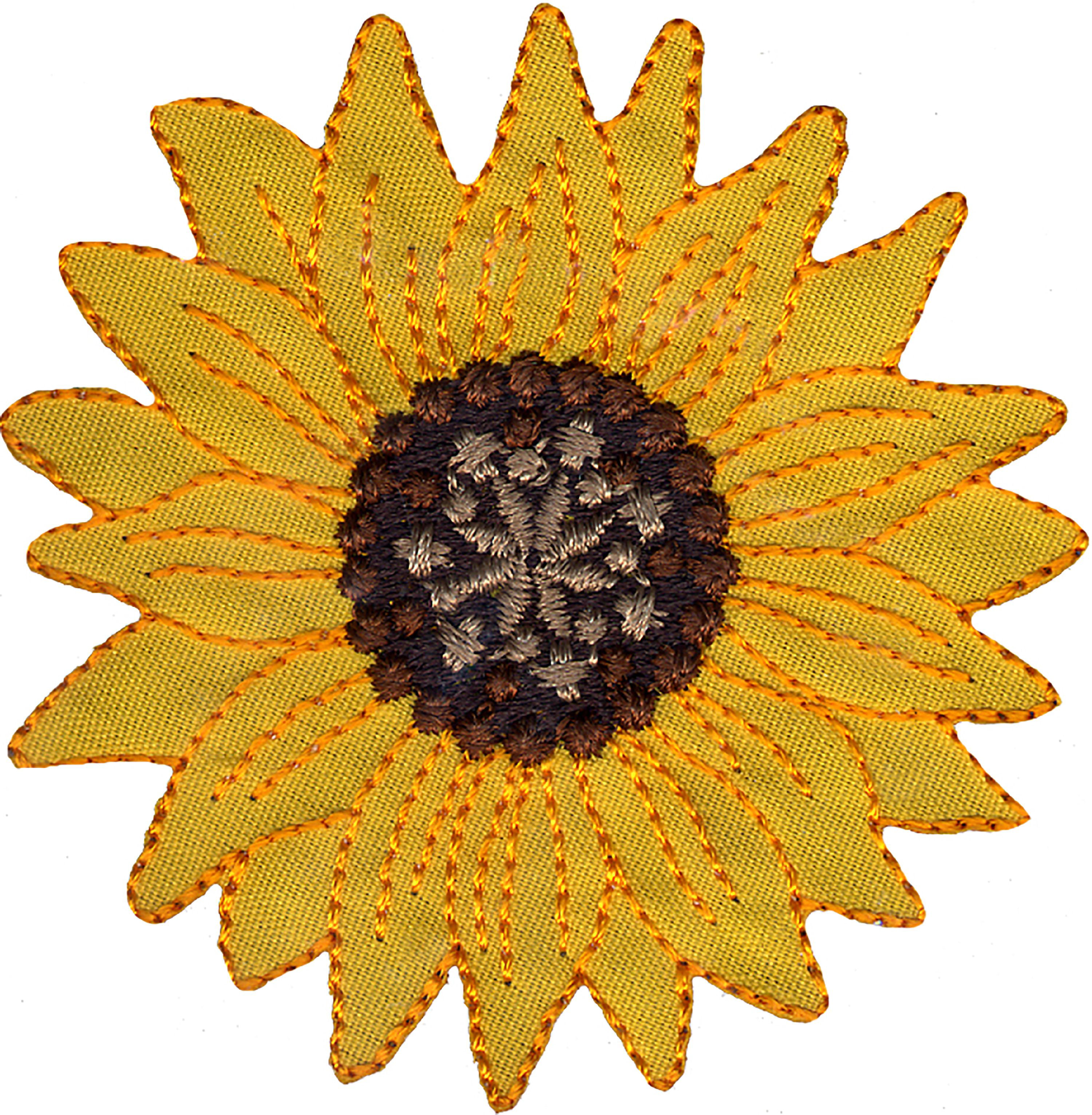 10Pcs Yellow Sunflower Patches Iron on Patch Embroidered Applique Sewing CraUTxb 