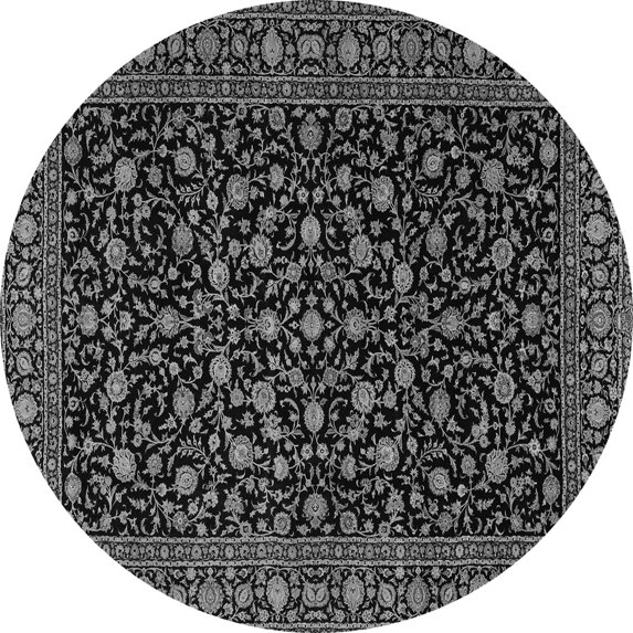 Ahgly Company Indoor Round Persian Gray Traditional Area Rugs, 3' Round