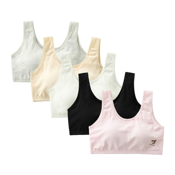 Sport Crop Cami Bras Fit for 11-15 Years for Teens & Big Girls Cotton Breathable Bra Elastic Shoulder Straps Adjustable Straps Fixed Pads