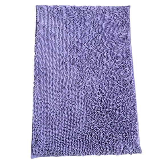 Bath Rug Mat, Pet Mat Thick Soft Absorbent Chenille, Quick Dry Microfiber Mats, Rubber Backing Washable Shower Floor Rugs, Bathmat Runner, Bathroom Home Decor Accessories 23x47, Purple