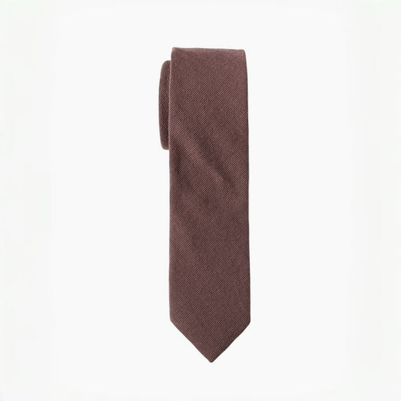 Clay Solid Cotton Skinny Necktie, Men's Fashion Tie