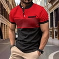 thumbnail image 2 of Krdevn Men's Casual Ribbed Lapel Button Business Color Block T Shirt for Men,XL, 2 of 4
