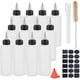 thumbnail image 1 of Paquete de 12 botellas dispensadoras de plástico de 75 ml (2.5 oz) con tapa de rosca negra, incluye botella para pegamento con tolva, cepillo de limpieza, etiqueta adhesiva y rotulador., 1 of 9