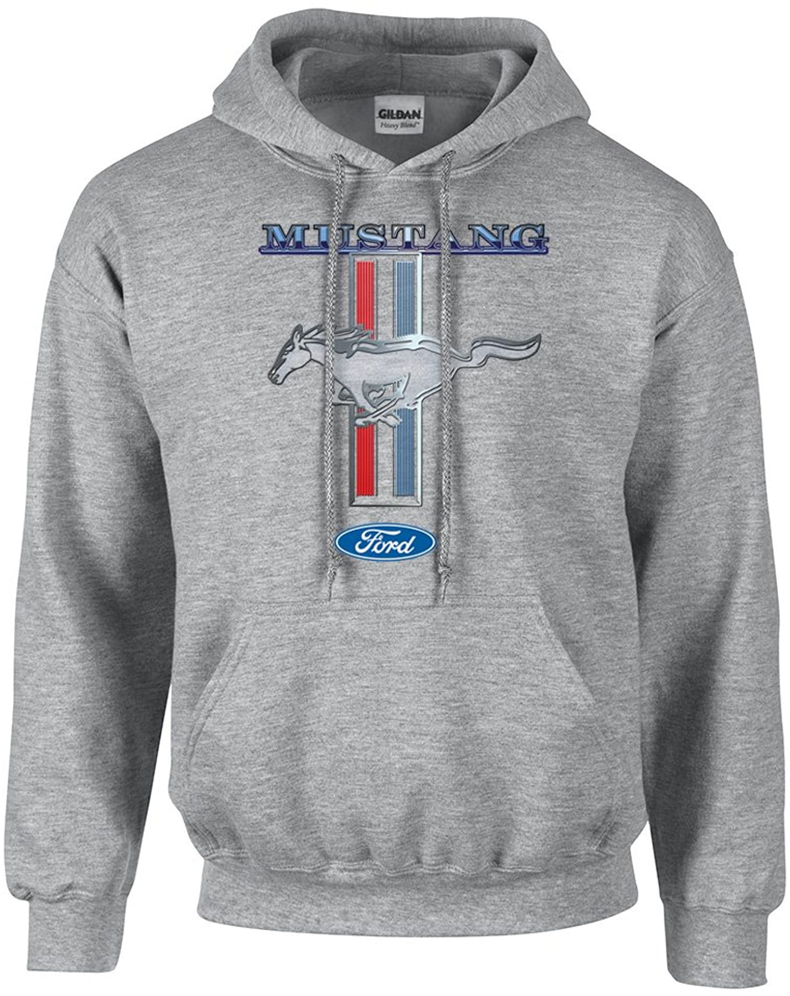 Ford Mustang Hooded Sweatshirt Mustang Pony Design Military