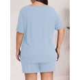 thumbnail image 5 of Daystry Womens Plus Size Pajama Sets 2 Piece Summer Short Sleeve Tops Shorts with Pockets for Lounge Sleepwear L-4XL, 5 of 9
