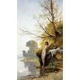 thumbnail image 2 of Corrodi, Hermann David Salomon 12x18 Gold Ornate Wood Framed with Double Matting Museum Art Print Titled - The Bather, 2 of 4