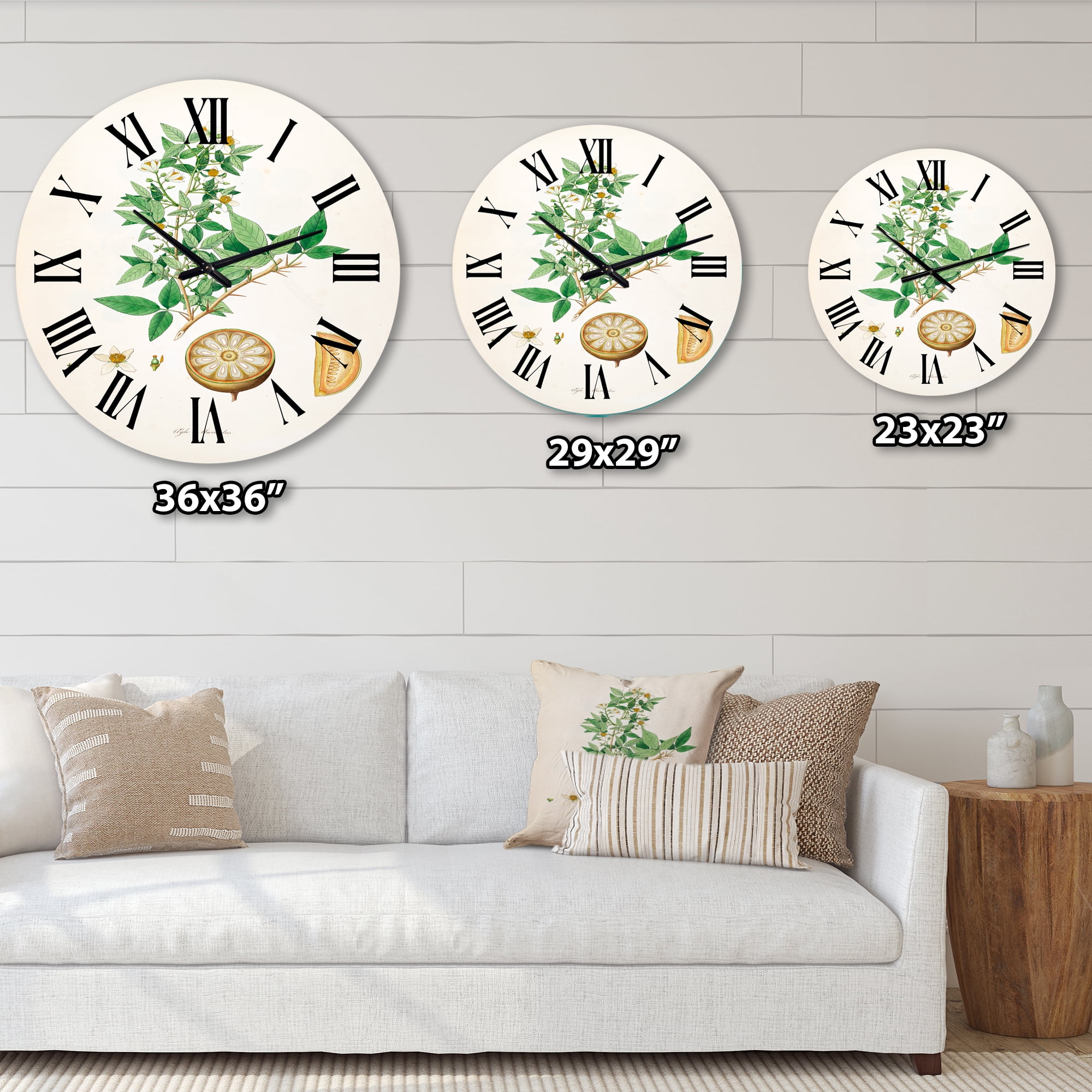 Designart 1 in Quartz Farmhouse Wall Clock