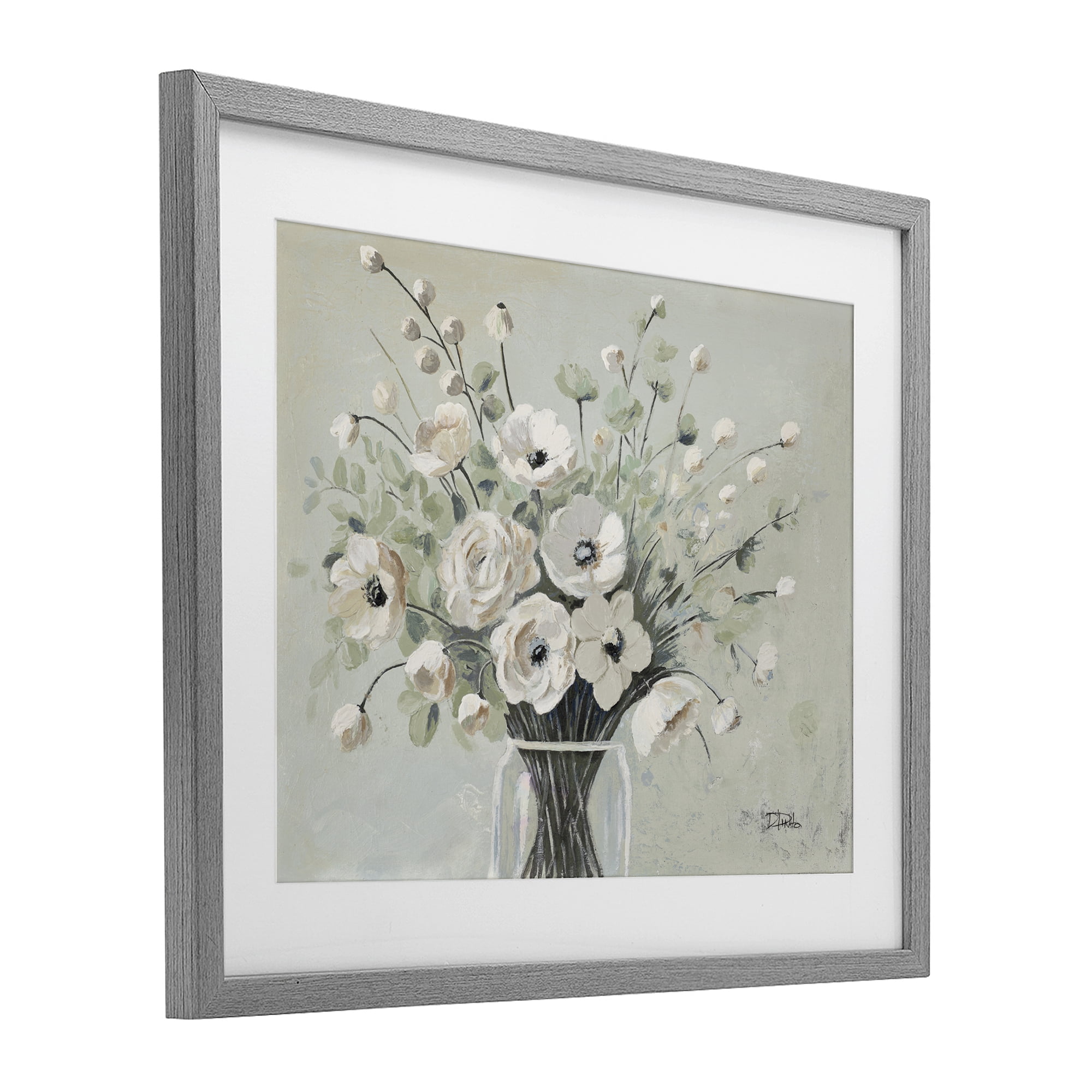 Stupell Industries Siempre Bella Bouquet Gray Framed Print Under Glass, design by Patricia Pinto