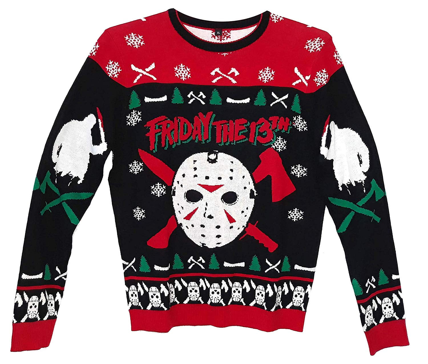 Friday the 13th Jason Voorhees Holiday Knit Sweater, Large