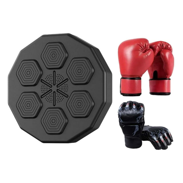 Máquina de Boxeo Zulema con Música Ligera RGB y 2 Pares de Guantes Garra de Tigre Negro