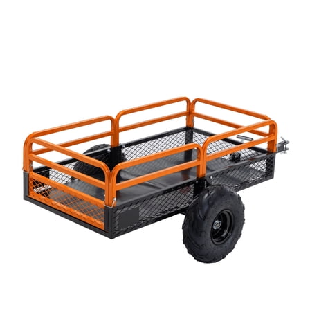 Heavy Duty Tow Behind Dump Cart - 1500LB Capacity & 15 Cu. Ft Volume for Garden & Landscape Work