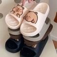 thumbnail image 2 of Bonitas zapatillas de suela gruesa con diseño de capibara para mujer, sandalias de baño, playa, interior, zapatos de verano para parejas, 2 of 5