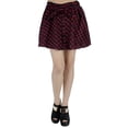 thumbnail image 1 of S/M Fit Red Checkered High Waisted Front Button Bow Mini Skirt, 1 of 4