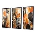thumbnail image 3 of Designart "Terracotta Toned Foliage Funky Vibes II" Abstract Botanicals Framed Wall Art Set Of 3 - Yellow Modern Frame Gallery Set For Office Decor, 3 of 6
