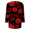 thumbnail image 6 of Womens Halloween Shirts Bat Witch Hat Graphic 3/4 Sleeve Vintage Blouse Spider Print V-Neck Casual Cute Tops 3XL, 6 of 6