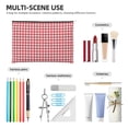 thumbnail image 4 of Zufioo Red Checkboard Print DuPont Paper Portable Toiletry Bag, 8.9x6.5 inch Zippered Hand-held Paper Cosmetic Bag Storage Tool Kit, 4 of 7