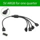 thumbnail image 2 of Cable Divisor ARGB de 2 Piezas, Extensión RGB Direccionable 1 A 4 Hembra 5 V y 3 Pines, Sincronización LED, 2 of 8