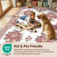 thumbnail image 4 of Design&I 3'x5' Washable Throw Rug Pink Coquette Vintage Repeating Roses Romantic Framing Border for Entryway, Kitchen, Ultra-Thin & Non-Slip Skid-Resistant Small, 4 of 7