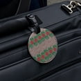 thumbnail image 5 of Grapefruit and Leaves Round Leather Luggage Card Suitcase Carry-On ID Tag, 5 of 8