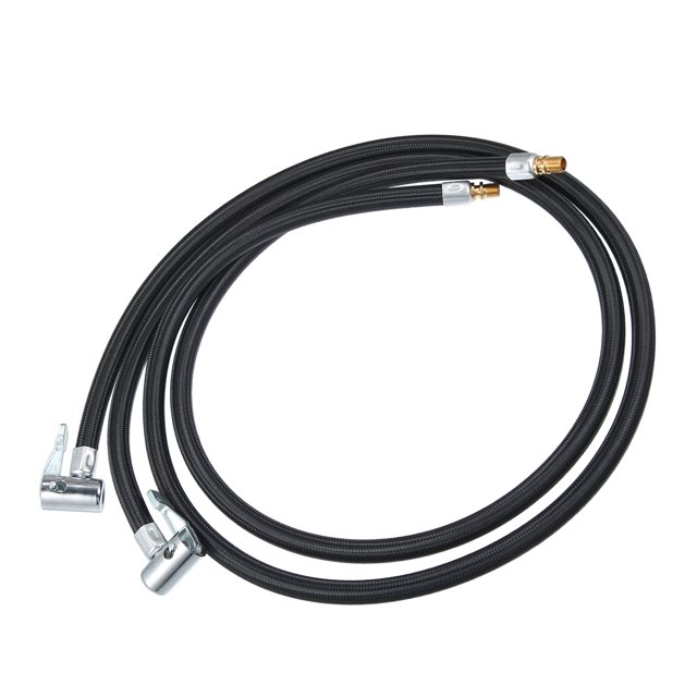 2 piezas 100 cm 39 "válvula de neumático tubo de conexión mandril de aire inflador compresor bomba extensión manguera trenzada para coche moto bicicleta conexión rápida metal