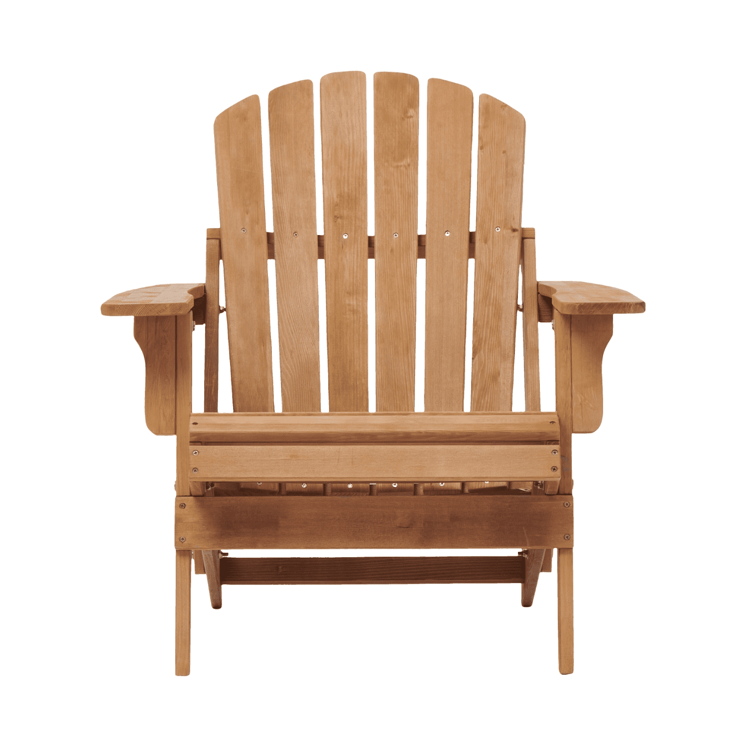 Tcbosik Folding Adirondack Chair, Wooden Lounge Chair for Backyard, Lawn, Porch, Patio, 330 lbs Capacity, Light Brown