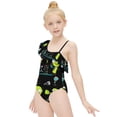 thumbnail image 5 of Invader Zim Show Planet One-Piece Swimsuit for Girls Adjustable One Shoulder Ruffled Swimwear Summer Beach Kids Bathing Suits Sizes 6-12Y, 5 of 7