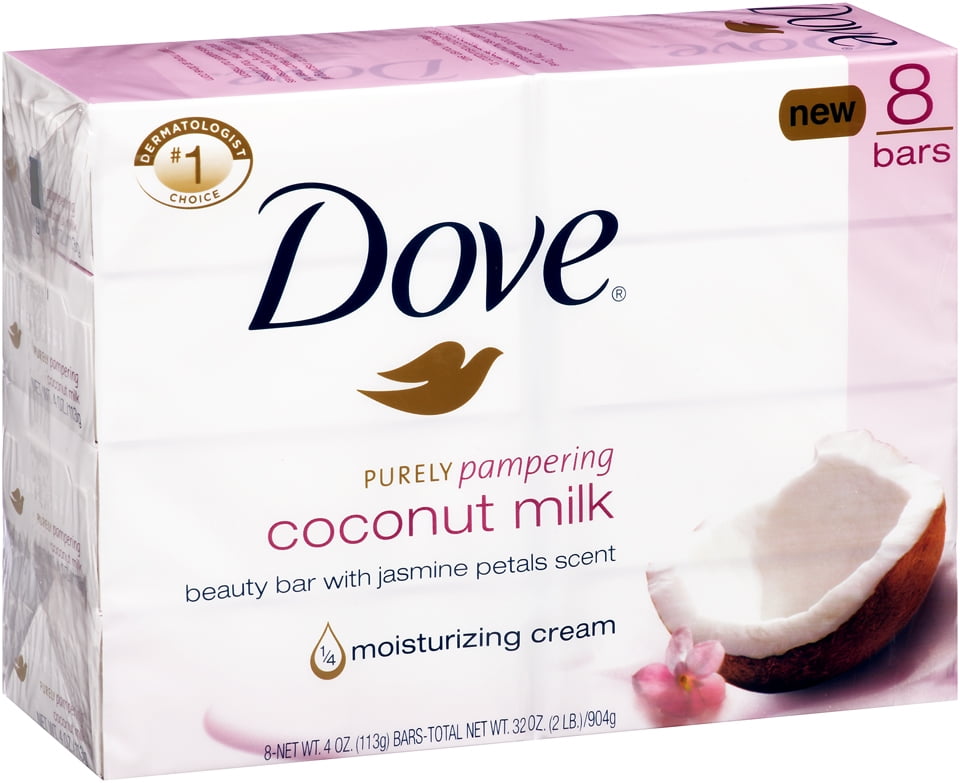 Dove Purely Pampering Coconut Milk With, 4oz, 8 bars