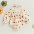 thumbnail image 4 of Binhe Baby Hall-woeen Suit Girl Hallow-een Outfit Cute Pumpkin Romper Long Sleeve Bodysuit First Hallow-een Outfit with Headband Autumn and Winter Long Sleeves, 4 of 7