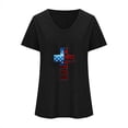 thumbnail image 3 of Camisetas Casuales de las Mujeres Gradiente Día de la Independencia Impreso Cuello Redondo, Blusa de Manga Corta para Diario, Fiesta Y Primavera Verano, 3 of 3