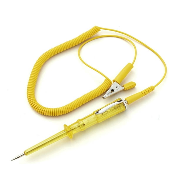 Probador De Circuito Eléctrico Prueba De Circuito De Coche Automático Pluma DC 6V 12V 24V Voltaje De Bombilla(Amarillo