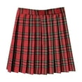 thumbnail image 3 of Felirenzacia Women's Red Plaid Pleated Skirt High Waisted Japanese JK School Uniform A-line Mini Skirt with Bow Ties Cosplay Costumes, 3 of 5