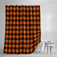 thumbnail image 3 of Shower Curtains for Bathroom, Black Orange Plaid Waterproof Fabric Shower Curtain, Farmhouse Buffalo Check Gingham Decorative Bathroom Curtain for Bathtub, 72"x72", No Hooks Included, 3 of 9