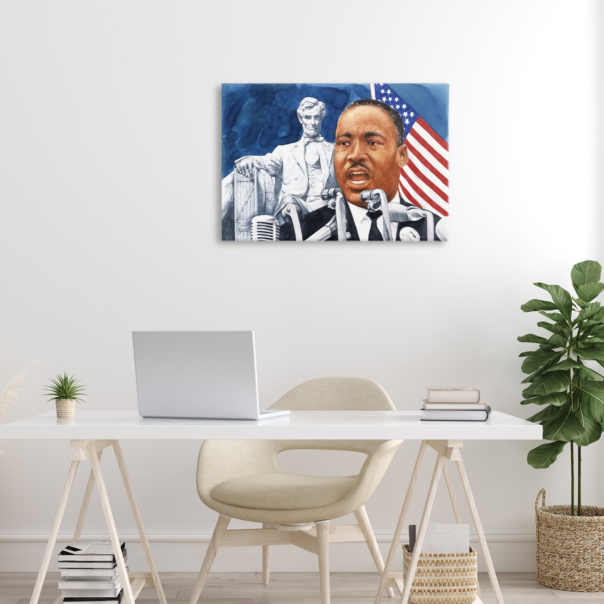 1960s American Speech Portrait Canvas Wall Art, design by Wind River Studios