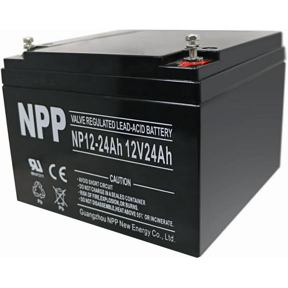 NPP Battery 12V 24Ah SLA Battery Rechargeable Replacement Battery Sealed Lead Acid battery With Internal Thread (INT) Terminal for Fish Finder, Mobility Scooter, Trolling Motor