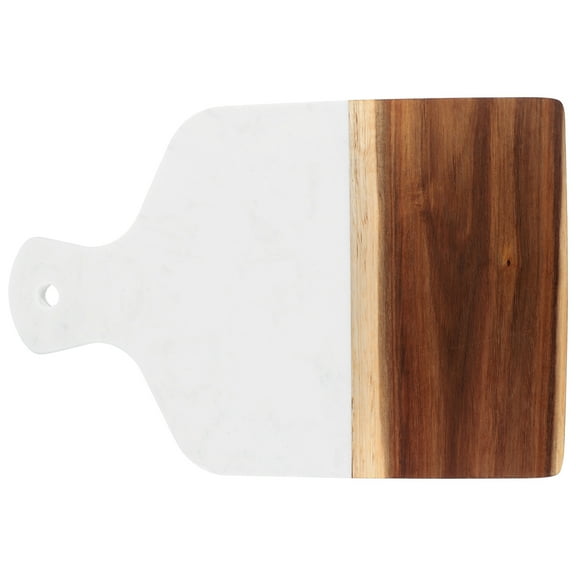 TEHAUX Rectangular Chopping Board White Marble Wood Kitchen Utensil Cooking 1Pack