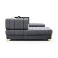 thumbnail image 5 of Maklaine Modern U-Shaped Velvet Sectional Sofa with 6 Pillows in Gray, 5 of 7