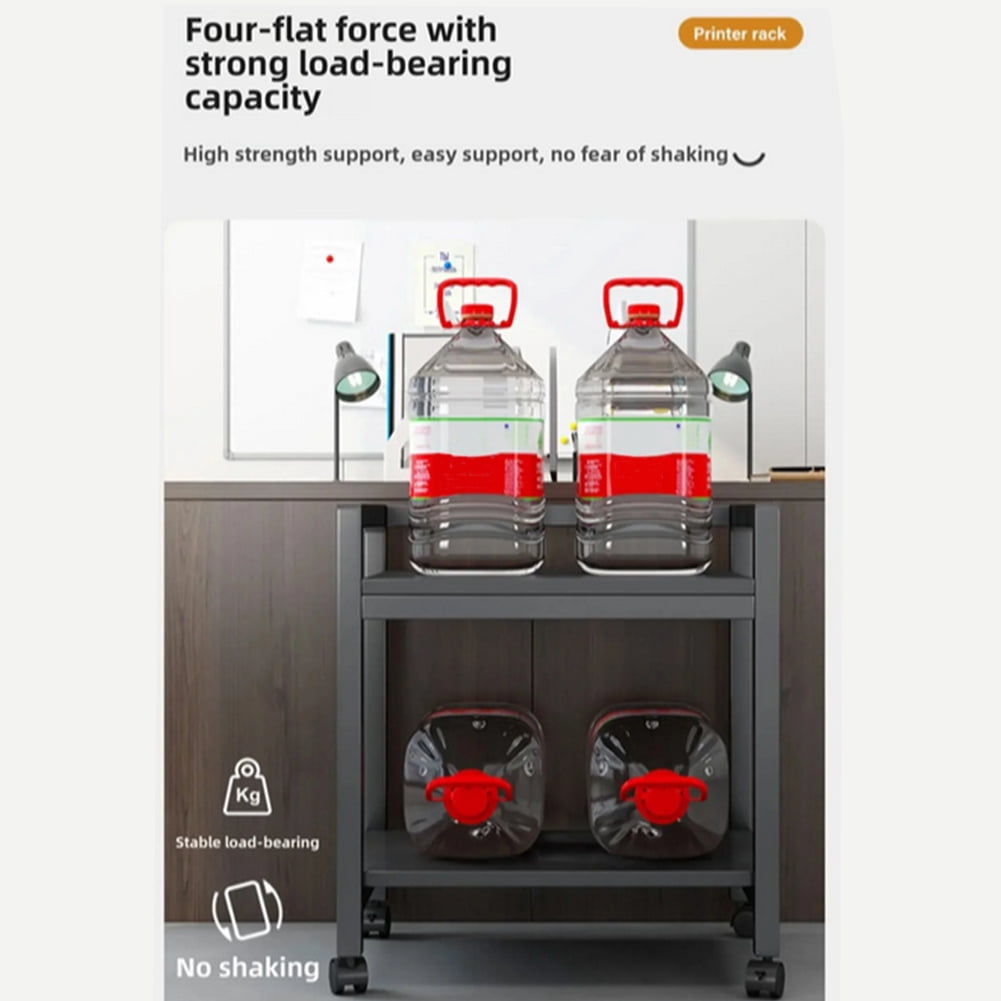 Computer Tower Stand, 2-Tier PC Tower Stand On Wheels For Floor, Height Adjustable, Mobile Rolling CPU Holder With 4 360° Rotating Caster For Home & Office