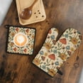 thumbnail image 5 of Colorful Mushroom Flower Light Pattern Kitchen Oven Mitt and Pot Holder Sets 2 Pcs for Baking, Cooking and Grilling, Heat Resistant Up To 392 °F, 5 of 7