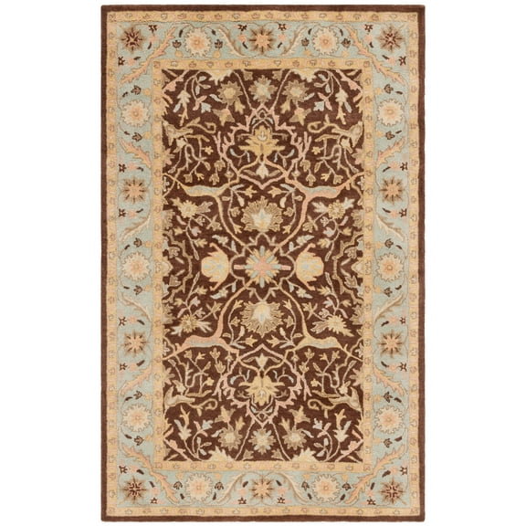 SAFAVIEH Antiquity Toireasa Oriental Wool Area Rug, Brown/Green, 5' x 8'