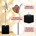 thumbnail image 3 of 20 Pieces Cube Base Memo Clip Holder with Alligator Clip Wood Base Table Number Holder Cube Base Place Card Holder, 3 of 5