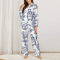 thumbnail image 3 of Bingfone Womens Pajama Sets World Travel2 Print,Long Sleeve Loungewear Pajamas Set-Xx-Large, 3 of 9