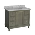 thumbnail image 3 of Bella 42" Bathroom Vanity with Weathered Gray Cabinet and Carrara Marble Top, 3 of 6