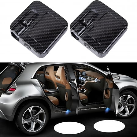 HIBIBUD 2 Pcs Wireless LED Projector, Car Door Light, Welcome Light LED Car Door Logo Lights (Carbon Fiber)