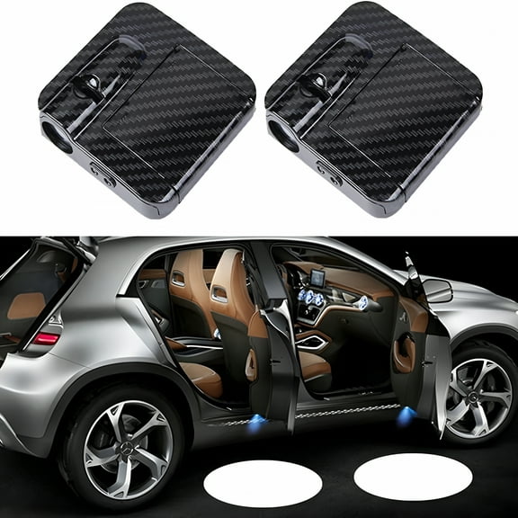 HIBIBUD 2 Pcs Wireless LED Projector, Car Door Light, Welcome Light LED Car Door Logo Lights (Carbon Fiber)
