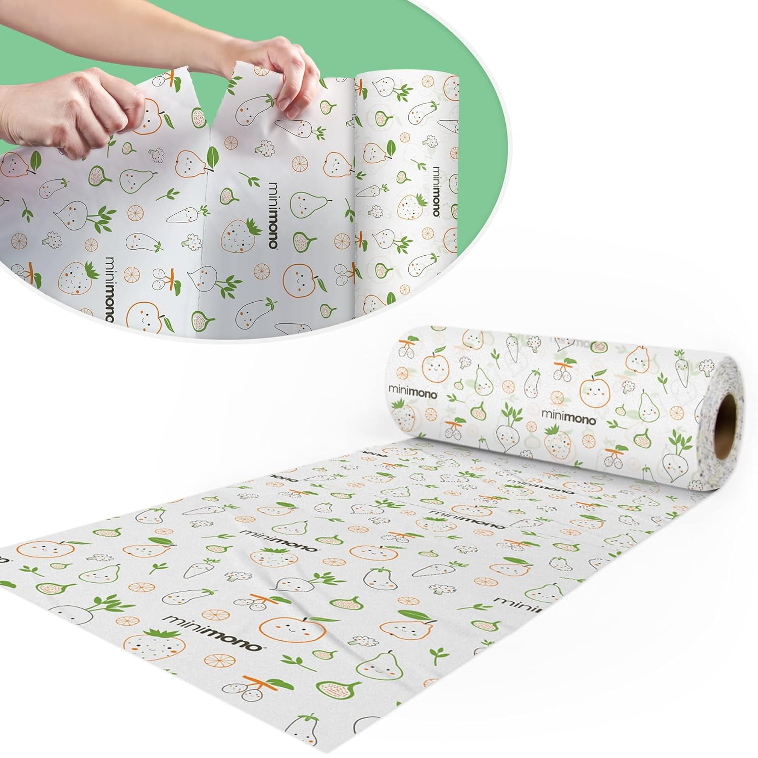 Minimono Disposable Splat Mat for Under High Chair - 30 Pack | 40"x47"| Waterproof Splash Mat for Floor | Baby Activity Mat for Indoor-Outdoor | Baby Lead Weaning Supplies | Catcher for Highchair