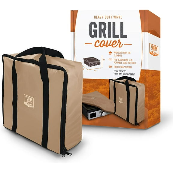 Yukon Glory Blackstone Cover 17 Inch Blackstone Griddle Cover & Carrying Case, Tan